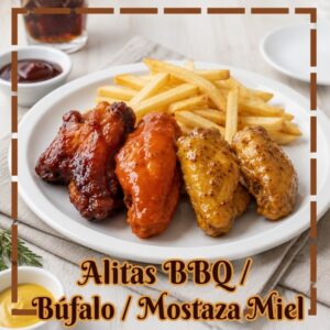 ALITAS DE POLLO BBQ / BÚFALO / MOSTAZA MIEL