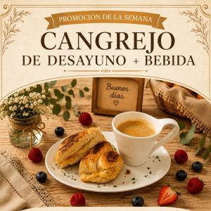 ESPECIAL DESAYUNO CANGREJO + BEBIDA